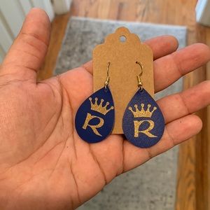 KC Royals Leather Earrings